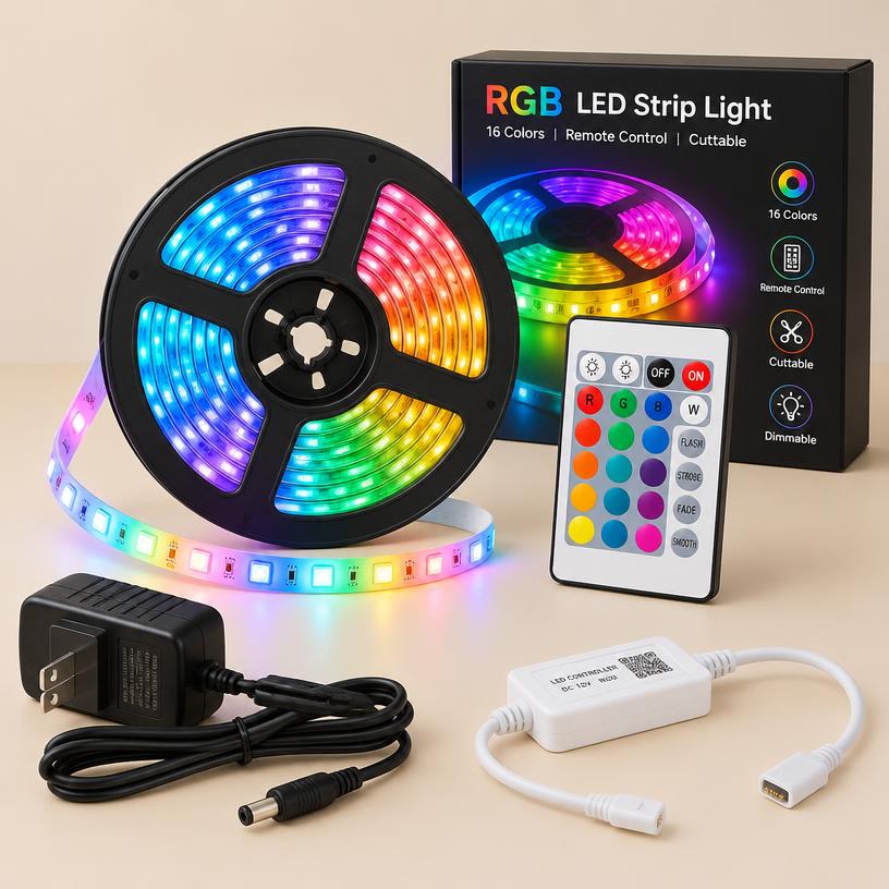 RGB LED Strip Light 5m + Remote